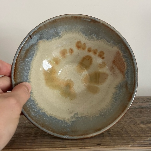 Handcrafted Pottery Bowl - Blue and Brown - Picture 2 of 4